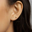 Super Tiny 3 beads Studs Earrings, Gold, Silver - SS081