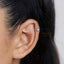 Tiny CZ Stone Helix Hoop Earrings, White Stone, Emerald, Turquoise, Opal, Gold, Silver SHEMISLI SH616, SH196, SH637, SH646, SH656, SH666