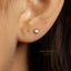 White Opal Bezel Stud Earrings, Gold Earrings, Gold Silver SHEMISLI - SS098