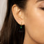Emerald Teardrop CZ Drop Hoop Earrings, Huggies, Gold, Silver SHEMISLI SH017