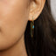 Dangle Chain Baguette CZ Hoop Earrings, White, Emerald, Turquoise, Sapphire, Black, Gold, Silver SHEMISLI SH119, SH359, SH360, SH361, SH362