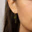 Dangle Chain Baguette CZ Hoop Earrings, White, Emerald, Turquoise, Sapphire, Black, Gold, Silver SHEMISLI SH119, SH359, SH360, SH361, SH362