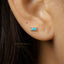 Tiny Turquoise Baguette Stud Earrings, SHEMISLI SS107 Butterfly End, SS456 Screw Ball End (Type A)