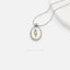 Carnation Flower on Mother of Pearl Oval Necklace, Silver or Gold Plated (17.75") SHEMISLI - SN037