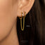 Double Hoop Earrings With Chain for Two Piercings, Huggies, Gold, Silver SHEMISLI - SH006, SH615