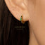 Dainty Emerald Marquise CZ Hoop Earrings, Huggies, Gold, Silver SHEMISLI SH593