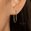 Long Oval Stud Earrings, Gold, Silver - SS448