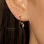 Small Black Enamel Heart Hoop Earrings, Heart Shape Huggies, Gold, Silver SHEMISLI - SH483