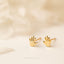 Tiny High Five Hand Sign Gesture Stud, Palm Earrings, Gold, Silver SHEMISLI SS671 Butterfly End, SS672 Screw Ball End (Type A)