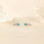Turquoise Clover Flower Hoop Earrings, Huggies, Gold, Silver SHEMISLI SH207