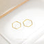Ultra Light Hexagon Hoop Earrings, Thin Hex Hoops, Gold, Silver SHEMISLI SH210