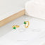 Emerald Clover Flower Hoop Earrings, Gold, Silver SHEMISLI - SH211