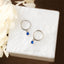 Sapphire CZ Drop Hoop Earrings, Huggies, Gold, Silver SHEMISLI SH340