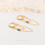 Dangle Chain Baguette Sapphire CZ Hoop Earrings, Huggies, Gold, Silver SHEMISLI SH361