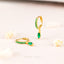 Marquise Emerald CZ Drop Hoop Earrings, Huggies, Gold, Silver SHEMISLI SH595