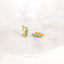 Turquoise Baguette Abstract CZ Hoops, Gold, Silver SHEMISLI SH350