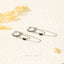 Dangle Chain Baguette Black CZ Hoop Earrings, Gold, Silver SHEMISLI SH362