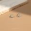 Tiny Moon CZ Studs Earrings, Luna Studs, Gold, Silver SHEMISLI SS036 Butterfly End, SS352 Screw Ball End (Type A)